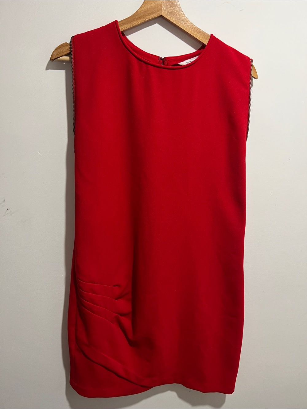 BCBGeneration Red Sleeveless Shift Dress Zippr Details Size Large